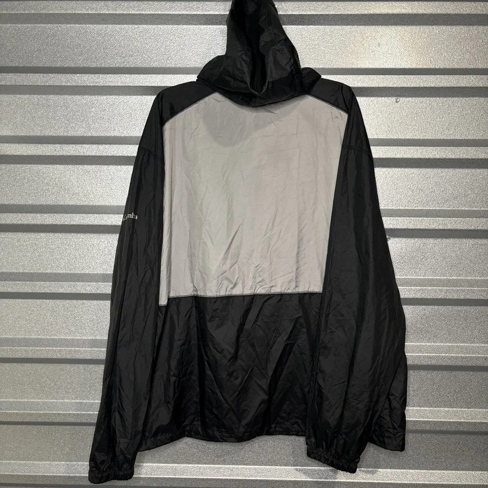 Columbia Purdue Boilermakers Windbreaker Jacket XXL Black Grey Full Zip Hooded